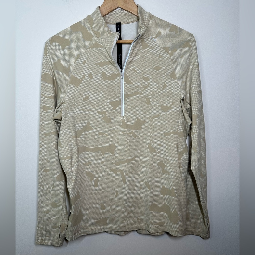 Men's Lululemon Beige‎ Patterned Surge Half-Zip Small